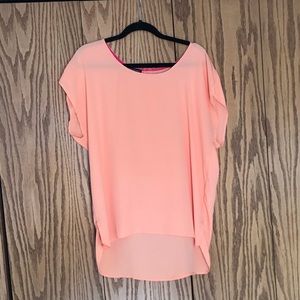Coral sheer top